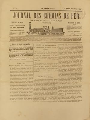 Journal des chemins de fer des mines et des travaux publics N° 820. Samedi 24 mai 1856.