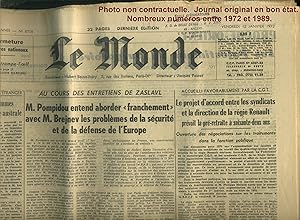 Le Monde. Quotidien N° 13807, du 18 et 19 juin 1989. 18 et 19 juin 1989.