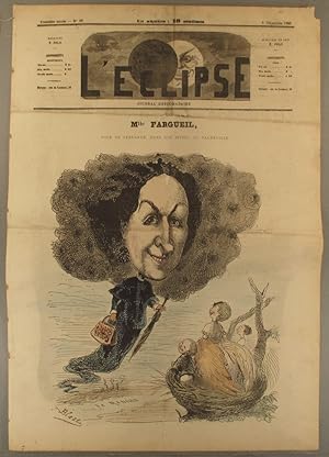 L'éclipse N° 46. Mlle Fargueil, rôle de Fernande dans Miss Multon, au Vaudeville. Couverture illu...