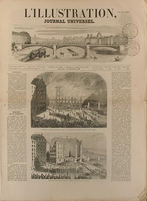 L'Illustration, journal universel N° 424. Incendie à Lyon - Le bourdon de Notre-Dame de Paris - C...