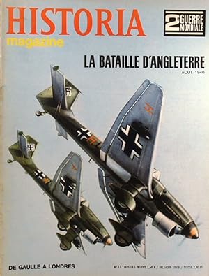 Imagen del vendedor de Historia magazine. Seconde guerre mondiale. Numro 12. La bataille d'Angleterre. 11 janvier 1968. a la venta por Librairie Et Ctera (et caetera) - Sophie Rosire