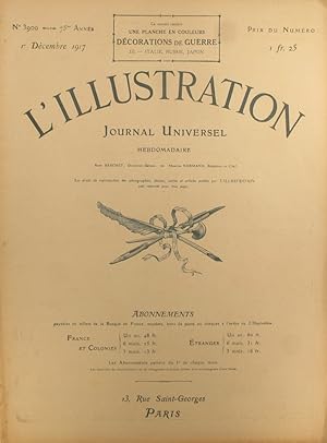 Imagen del vendedor de L'Illustration N 3900. Sans la planche de dcorations de guerre. 1er dcembre 1917. a la venta por Librairie Et Ctera (et caetera) - Sophie Rosire