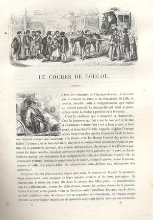 Seller image for Les Franais peints par eux-mmes. Le cocher de coucou. Vers 1840. for sale by Librairie Et Ctera (et caetera) - Sophie Rosire