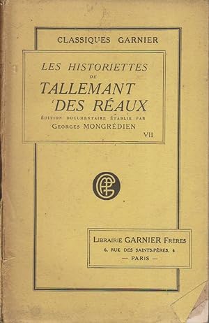 Bild des Verkufers fr Les historiettes de Tallemant des Raux. Tome VII (seul). zum Verkauf von Librairie Et Ctera (et caetera) - Sophie Rosire