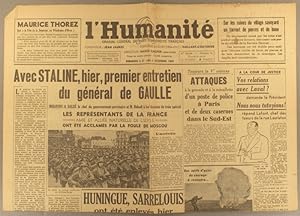 L'Humanité. Nouvelle série N° 94. Organe central du Parti communiste français. 4 décembre 1944.