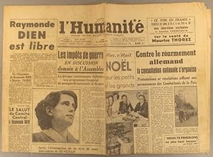 L'Humanité. Nouvelle série N° 1963. Organe central du Parti communiste français. 26 décembre 1951.