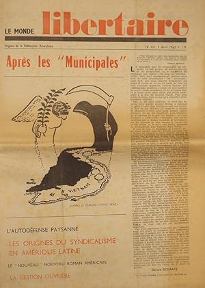 Le Monde libertaire N° 111. Organe de la Fédération anarchiste. Mensuel. Après les municipales A...