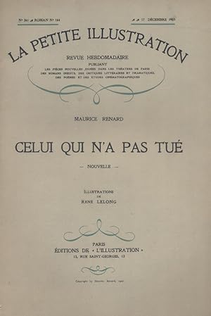 Imagen del vendedor de La petite illustration - Roman : Celui qui n'a pas tu. Nouvelle. 17 dcembre 1927. a la venta por Librairie Et Ctera (et caetera) - Sophie Rosire