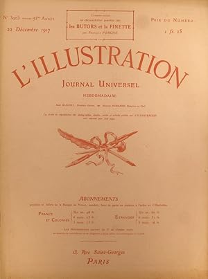 Imagen del vendedor de L'Illustration N 3903. Les butors et la Finette, de Franois Porch (2e partie). Encart de 4 pages en couleurs de Flameng: Les batailles de l'Aisne. 22 dcembre 1917. a la venta por Librairie Et Ctera (et caetera) - Sophie Rosire