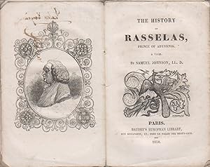 Imagen del vendedor de The history of Rasselas, prince of Abyssinia. A tale by Samuel Johnson LL. DD. a la venta por Librairie Et Ctera (et caetera) - Sophie Rosire