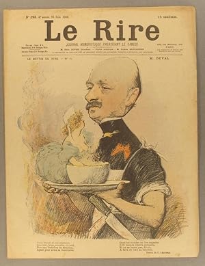 Bild des Verkufers fr Le Rire N 293. En couverture, caricature de Duval, du Bouillon Duval, par Landre. 16 juin 1900. zum Verkauf von Librairie Et Ctera (et caetera) - Sophie Rosire