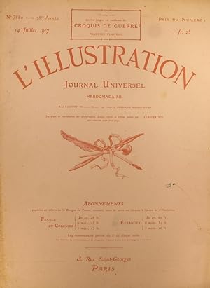 Imagen del vendedor de L'Illustration N 3880. Sans l'encart en couleurs de Flameng. Sans les publicits. 14 juillet 1917. a la venta por Librairie Et Ctera (et caetera) - Sophie Rosire