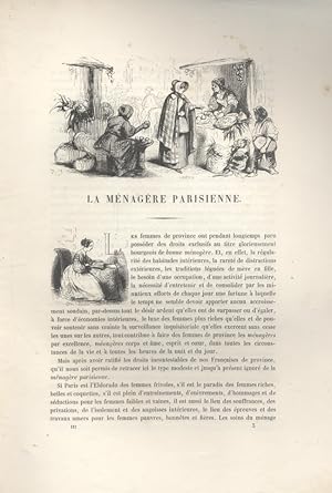 Bild des Verkufers fr Les Franais peints par eux-mmes. La mnagre parisienne. Livraison N 106, avec sa couverture d'origine, contenant la "Correspondance des Franais". Vers 1840. zum Verkauf von Librairie Et Ctera (et caetera) - Sophie Rosire