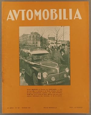Automobilia N° 536. Mensuel. En couverture André Mercier et Charles de Cortanze avec leur 203 de ...