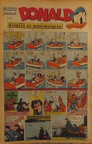 Hardi présente Donald. N° 218. Hebdomadaire. Bandes dessinées : Donald - Les aventures de Dick - ...