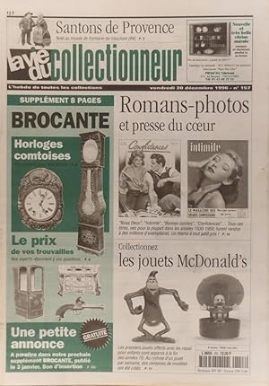 Seller image for La vie du collectionneur. N 157. Horloges comtoises - Romans photos et presse du coeur - Jouets McDonald's 20 dcembre 1996. for sale by Librairie Et Ctera (et caetera) - Sophie Rosire