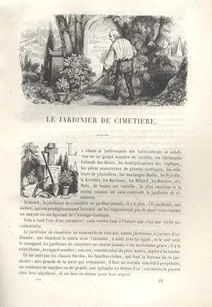 Les Français peints par eux-mêmes. Le jardinier de cimetière. Vers 1840.