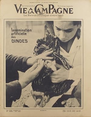 Imagen del vendedor de Vie  la campagne numro 523. Couverture : Insmination artificielle des dindes. Mai 1954. a la venta por Librairie Et Ctera (et caetera) - Sophie Rosire