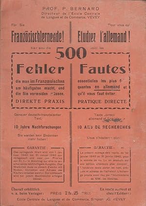 Pour vous qui étudiez l'allemand, voici les 500 fautes essentielles les plus fréquentes en allema...