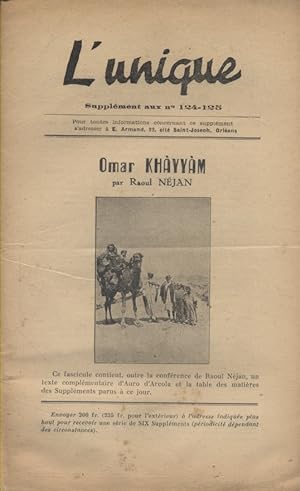 L'Unique. Bulletin mensuel d'Emile Armand paru en supplément au numéro 124-125 de la revue Défens...