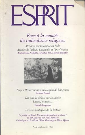 Revue Esprit. 1993, numéro 8-9 : Face à la montée du radicalisme religieux. Août-Septembre 1993.