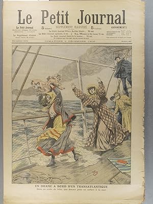 Le Petit journal - Supplément illustré N° 837 : Drame à bord d'un transatlantique (Gravure en pre...