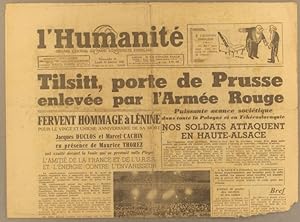 L'Humanité. Nouvelle série N° 137. Organe central du Parti communiste français. 21 et 22 janvier ...