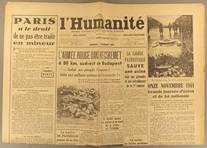 L'Humanité. Nouvelle série N° 66. Organe central du Parti communiste français. 1er novembre 1944.