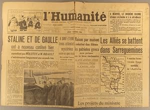 L'Humanité. Nouvelle série N° 97. Organe central du Parti communiste français. 7 décembre 1944.