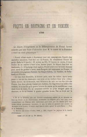 Imagen del vendedor de Frott en Bretagne et en Vende, par M. L. de la Sicotire, snateur . Article paru dans la revue de Bretagne et de Vende. a la venta por Librairie Et Ctera (et caetera) - Sophie Rosire