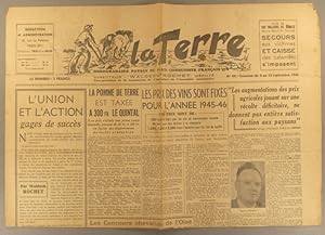La Terre. N° 49. Hebdomadaire paysan du Parti Communiste Français. 6 au 12 septembre 1945.