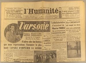 L'Humanité. Nouvelle série N° 1931. Organe central du Parti communiste français. 18 novembre 1950.