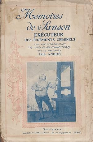 Seller image for Mmoires de Sanson, excuteur des jugements criminels. Vers 1911. for sale by Librairie Et Ctera (et caetera) - Sophie Rosire