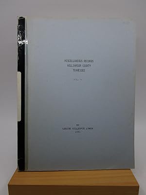 Miscellaneous Records - Williamson County, Tennessee (Volume 4)