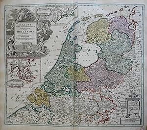 Dutch Netherlands United Provinces Holland c. 1750 Homann decorative folio map