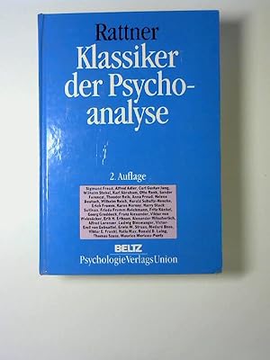 Bild des Verkufers fr Klassiker der Psychoanalyse. zum Verkauf von Buecherhof