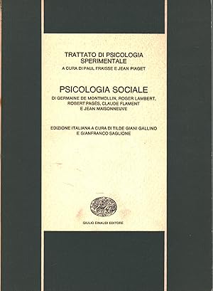 Immagine del venditore per Trattato di psicologia sperimentale - 9 Psicologia sociale venduto da Di Mano in Mano Soc. Coop