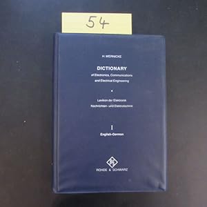 Imagen del vendedor de Dictionary of Electronics, Communications and Electrical Engineeing : Volume 1: English - German. Lexikon Der Elektronik, Nachrichten- Und Elektrotechnik - Band 1 - Englisch-Deutsch a la venta por Bookstore-Online