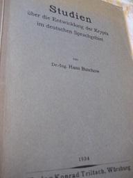 Imagen del vendedor de Studien ber die Entwicklung der Krypta im deutschen Sprachgebiet a la venta por Alte Bcherwelt