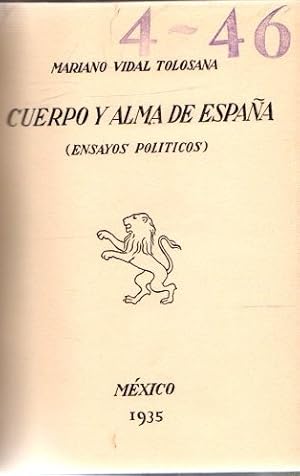 Imagen del vendedor de Cuepo y alma de Espaa (ensayos polticos) . a la venta por Librera Astarloa