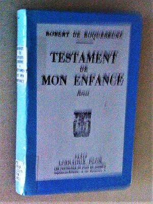 Seller image for Testament de mon enfance. Rcit for sale by Livresse