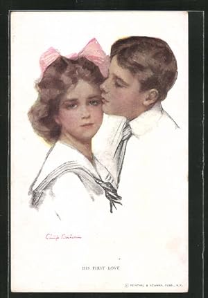 Bild des Verkufers fr Knstler-Ansichtskarte Philip Boileau: His First Love, Junges Prchen zum Verkauf von Bartko-Reher
