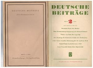 Deutsche Beiträge. 1947 - 1950. Einzelhefte der von B. Spangenberg, Wolf Lauterbach, Hermann Uhde...