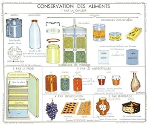 Milk Fridge Storage Food Preservation Old School Wall Chart Postcard