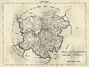 Bild des Verkufers fr Lithografie- Karte, aus Schliebens Atlas von Europa, "Prov. Brandenburg und zwar der sdliche Theil des Reg. Bez. 1. Potsdam". zum Verkauf von Antiquariat Clemens Paulusch GmbH