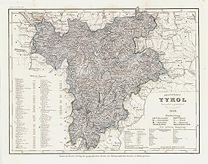 Stahlstich- Karte, n. Radefeld b. B.I., "Grafschaft Tyrol .".
