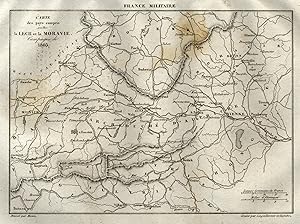 Stahlstich- Karte, aus France Militaire, "Carte des Pays compris entre la LECH et la MORAVIE. Cam...