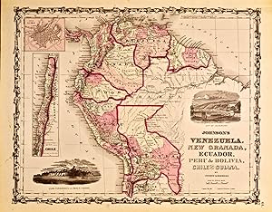 Johnson's Venezuela, New Granada, Ecuador, Peru & Bolivia, Chile and Guiana [Map of] [South America]