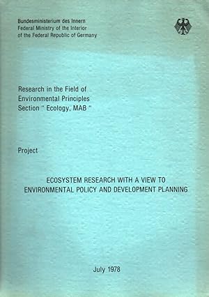 Bild des Verkufers fr Ecosystem Research with a View to Environmental Policy and zum Verkauf von Clivia Mueller