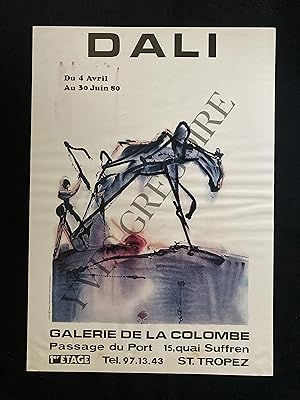 AFFICHE SALVADOR DALI-GALERIE DE LA COLOMBE-SAINT TROPEZ-DU 4 AVRIL AU 30 JUIN 1980